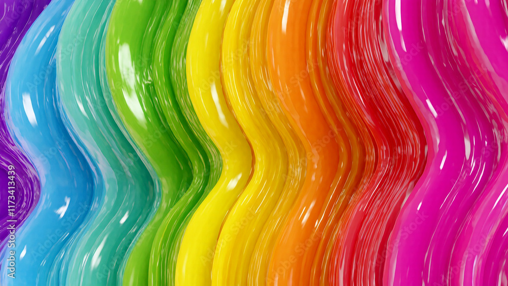 Poster vibrant waves of color create a mesmerizing rainbow pattern