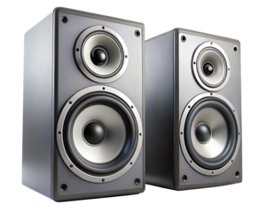 music audio speakers on white background.png