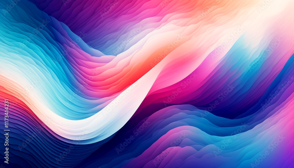 Poster vibrant waves of color swirl in mesmerizing harmony and depth