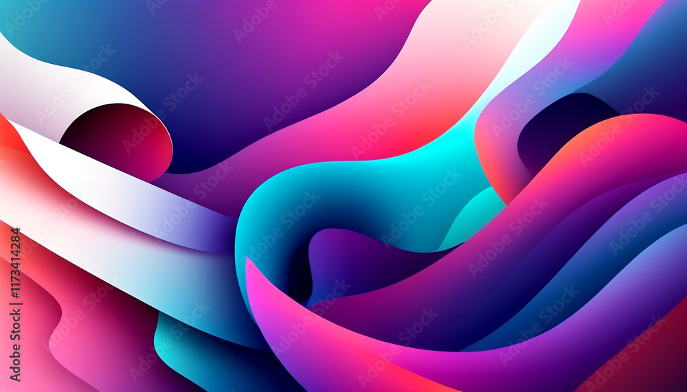 Poster vibrant abstract waves creating a mesmerizing visual experience