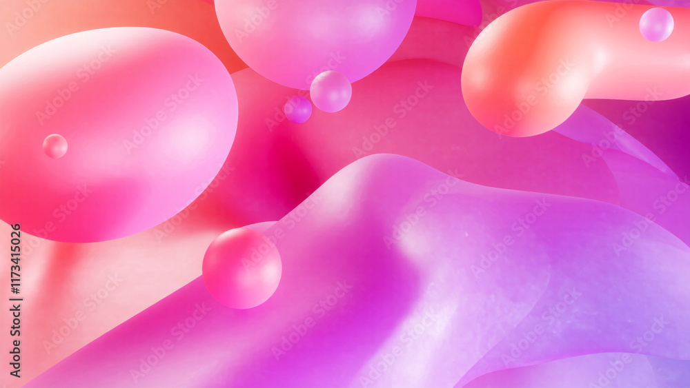 Poster colorful abstract composition with soft shapes and gradients