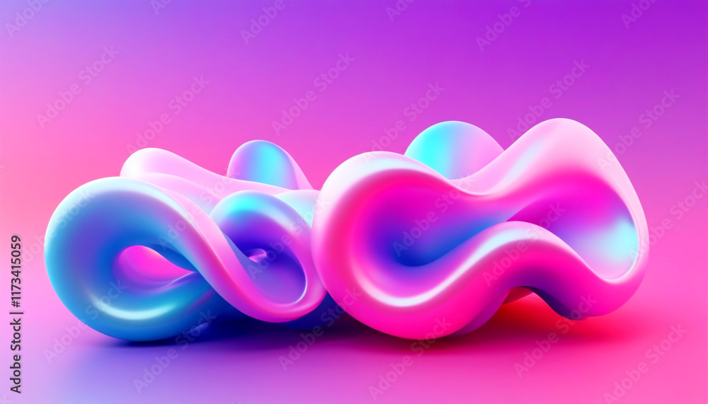 Poster vibrant abstract forms creating a surreal atmosphere for imagination