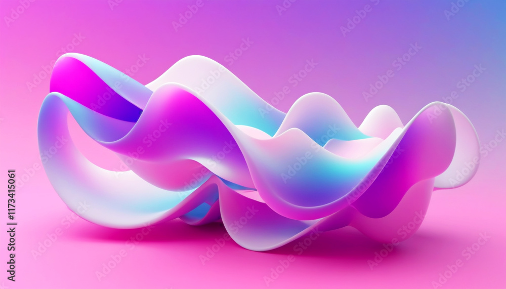 Poster colorful abstract waves create a mesmerizing visual experience