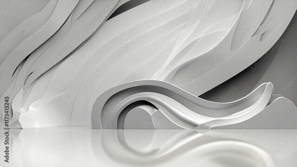 Poster abstract curves create a serene and minimalist environment