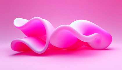 Creative pink abstract sculpture on a soft surface