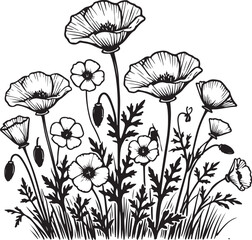 Spring California Poppy Flowers SVG Bundle