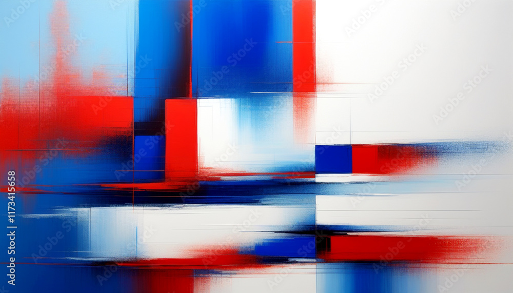 Poster vibrant abstract expression with dynamic interplay of red and blue