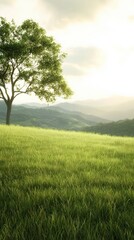 Stunning Sunrise Over Hills Serene Ultra HD Landscape with Copy Space