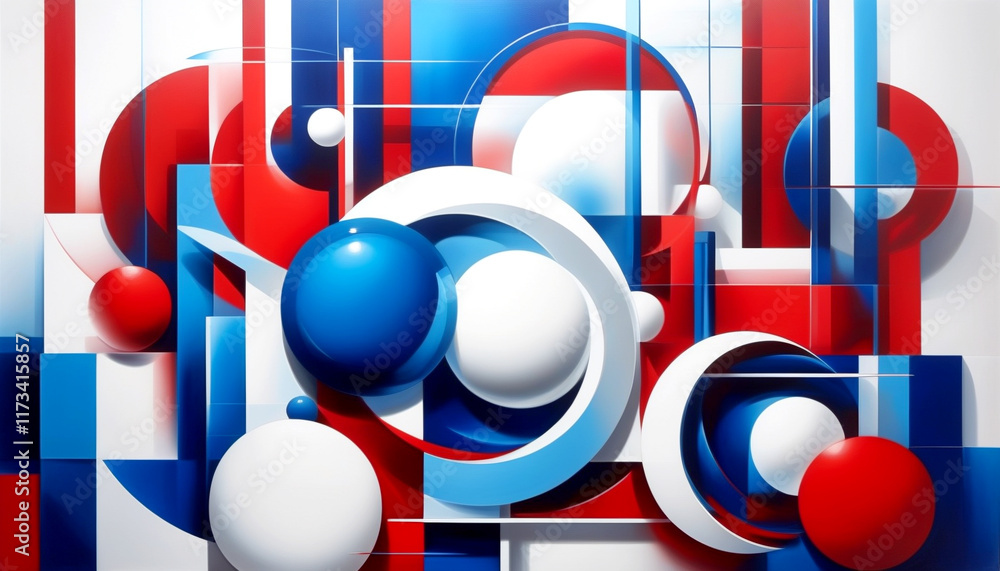Poster colorful abstract shapes create a dynamic visual composition