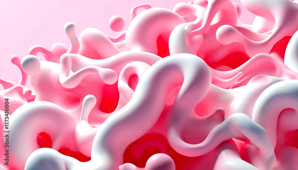 Poster colorful abstract swirls create a playful atmosphere in soft tones
