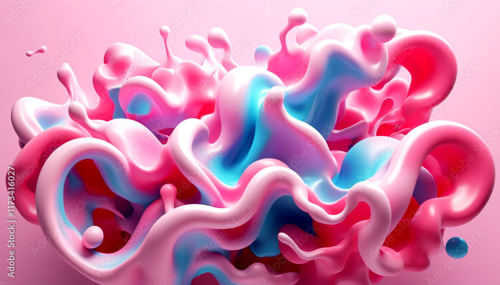 Poster colorful swirls create abstract harmony and expression