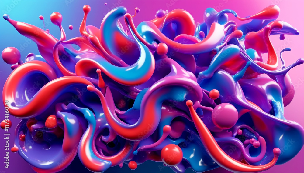 Poster vibrant swirls of color dance in a dynamic abstract composition