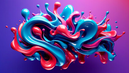 Colorful swirls of vibrant paint create an abstract masterpiece