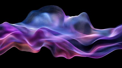 Abstract Purple Blue Wave Digital Art