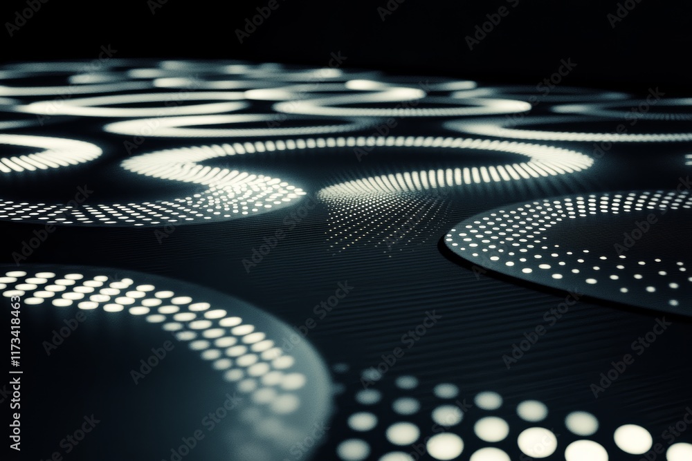Poster this image showcases an abstract composition of luminous light patterns on a textured surface, creat