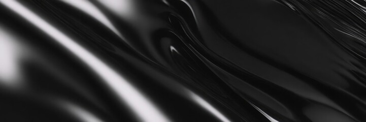 abstract shapes like fabrics on a black background shimmer with black colors