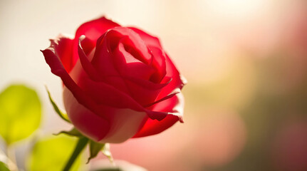 A Rose In Love shape presented with gentle soft light, a blurred bokeh effect, sharp subject focus, a soft background, diffused shadows, and subtle illumination