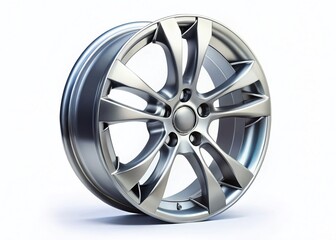 Obraz premium New Car Alloy Wheel Isolated on White Background - Stock Photo