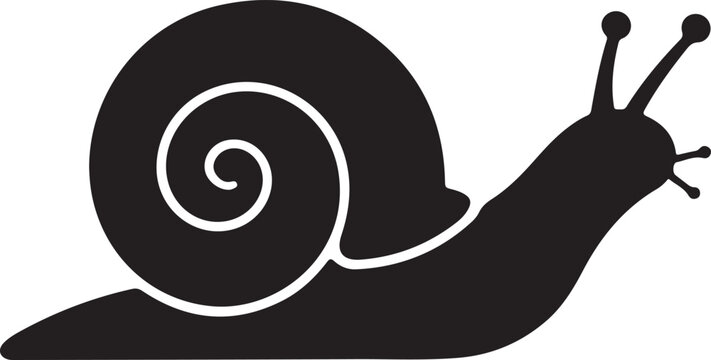 recommend clip art: snail on a white, Snail icon silhouette vector style