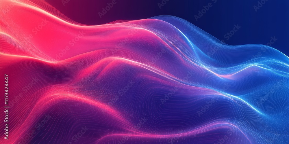 Aufkleber stunning abstract background for big data visualization with flowing waves of color and light effect