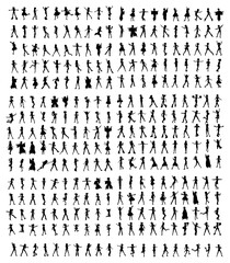 Cute Anime Girls doing different activities with different expressions Silhouette Vector Pack graphic drawing illustration for stickers, streetwear, t-shirts, logos, print-on-demand, print, branding