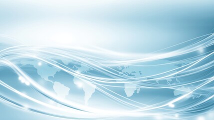 Abstract blue world map background, global business, technology, and travel concepts