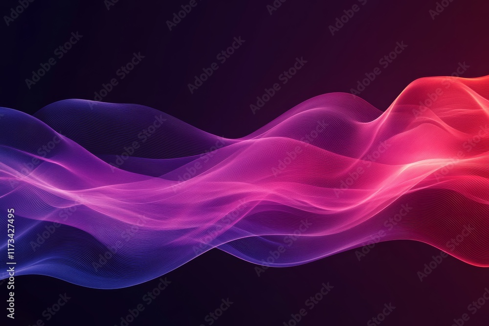 Poster colorful digital flow of abstract waves in an empty space for creative graphical backgrounds