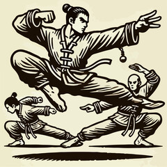 player vector seomeone with kung fu skills