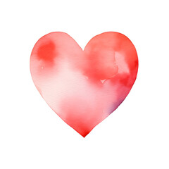 Minimalist Watercolor Heart Painting on White Background