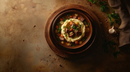 Hearty Irish Stew Flat Lay