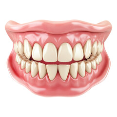 Obraz premium Smiling mouth with teeth isolated on transparent background remove PNG, clipping path