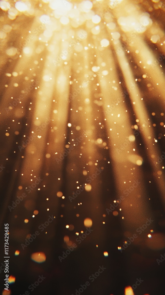 Poster discover an enchanting display of radiant light rays beaming through a soft backdrop filled with shi