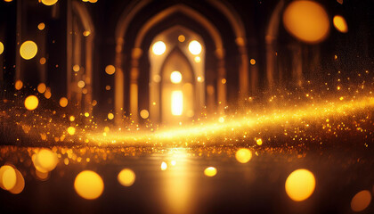 yellow glow particle abstract bokeh historical past