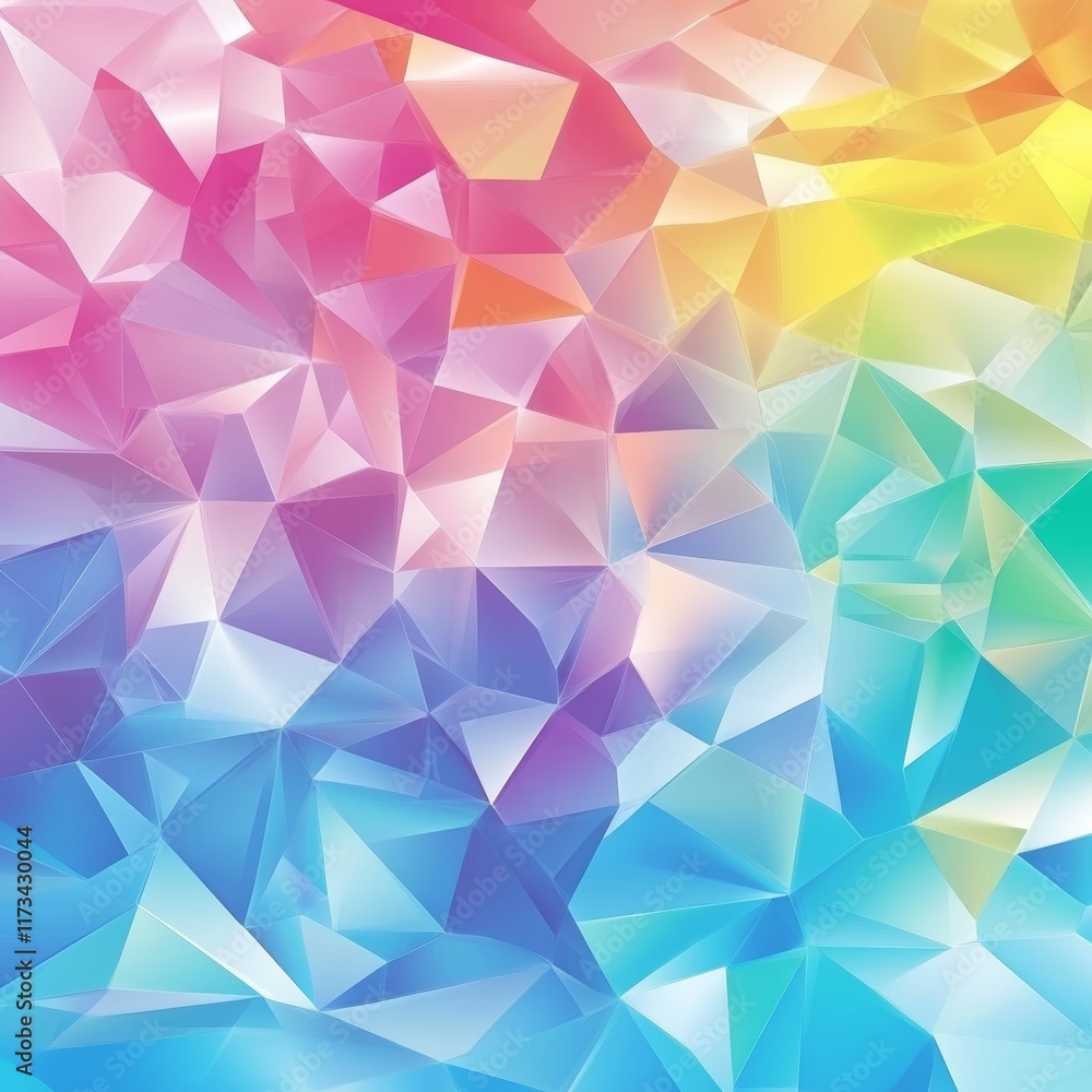 Aufkleber a colorful background with a rainbow of colors and a lot of triangles. the background is made up of 