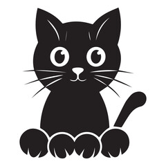 cat silhouette vector icon design