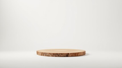 Natural Wooden Round Board on Clean Background for Culinary Use