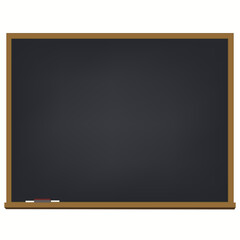 School chalkboard blackboard with chalk and wooden frame. Vector