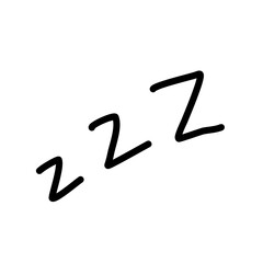 Zzz bed sleep snore icons snooze nap Z sound 