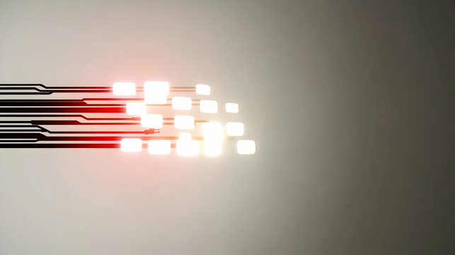 Abstract digital data stream flowing, technology background, innovation concept, website header.