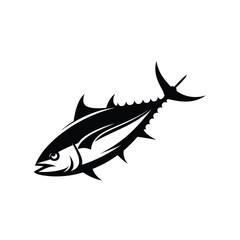 Vector Drawing of Blackfin Tuna and Jumping Bluefin Fish