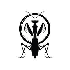 Vector Illustration of Mantis Silhouette