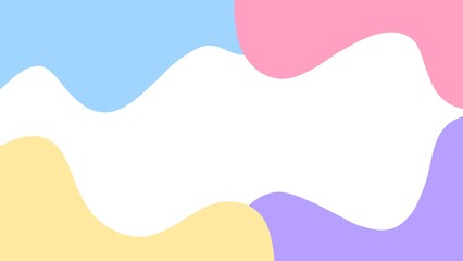 Cute abstract background with pastel colorful waves