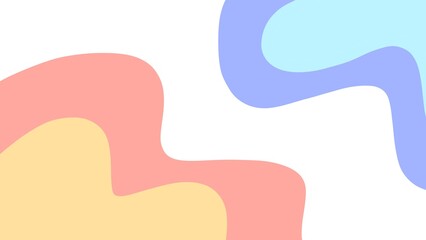 Cute abstract background with pastel colorful waves