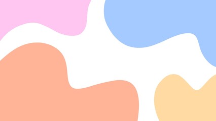 Cute abstract background with pastel colorful waves