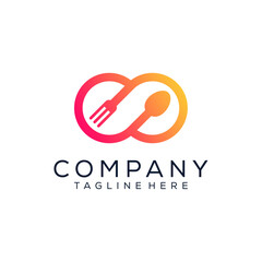Infinity food logo design inspiration