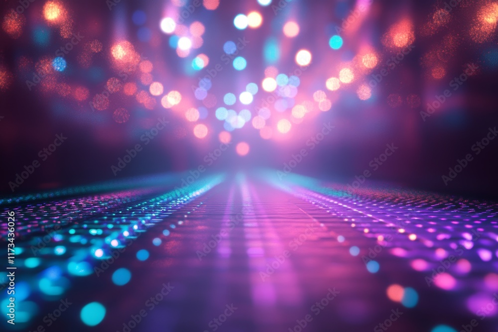 Aufkleber a stunning abstract background featuring colorful bokeh and dynamic light trails. ideal for creative