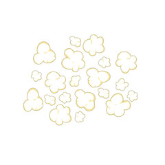 popcorn grains isolate on white background