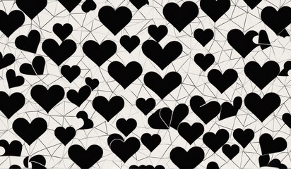 Fototapeta premium A mesmerizing pattern of hearts arranged in a dynamic