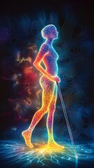 Vibrant Abstract Representation of a Person with Disabilities Celebrating the International Day of Persons with Disabilities in a Colorful Artistic Style