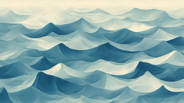 Artistic depiction of ocean waves in soothing blue tones, capturing the essence of tranquility and movement.